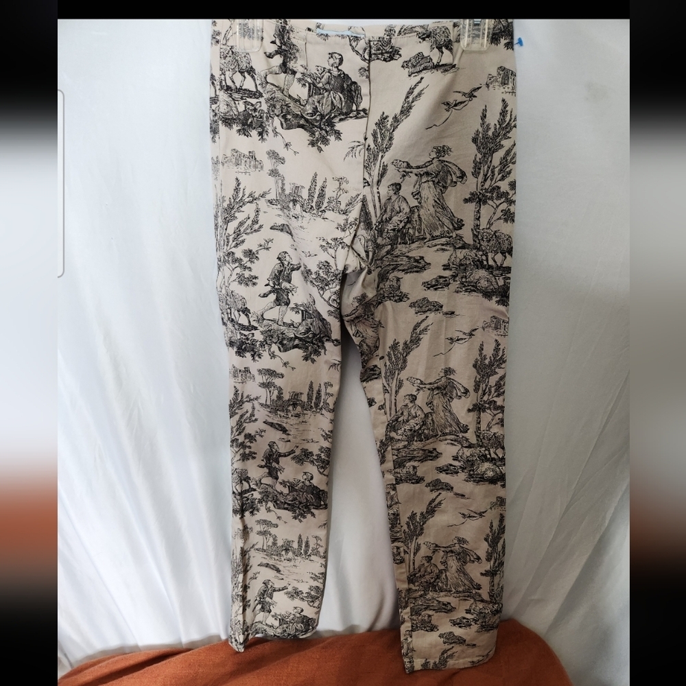 Women's Hanna & Gracie Black & Cream Print Pants - Size 4